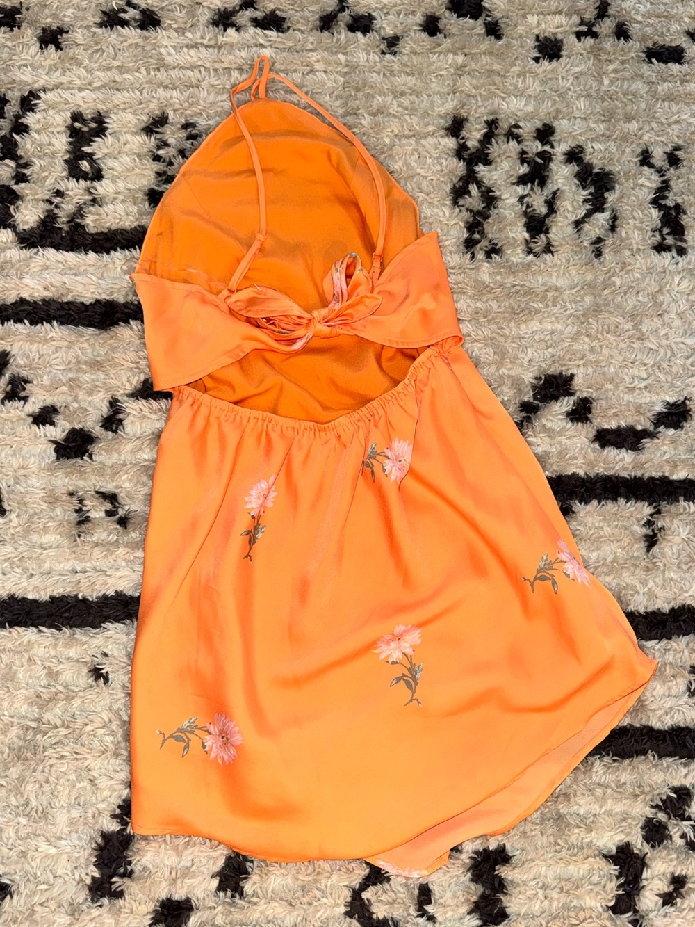 AE Orange Floral Slip Dress - Picture 4 of 7